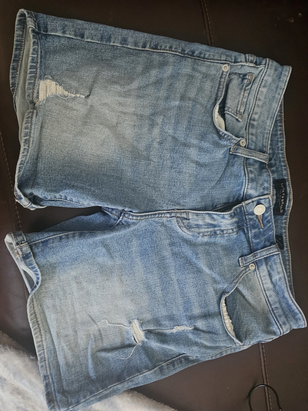 Lucky Brand Light Blue Distressed Jean Shorts